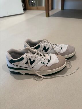 New Balance 550 Women’s Sneakers in White, Gray & Green